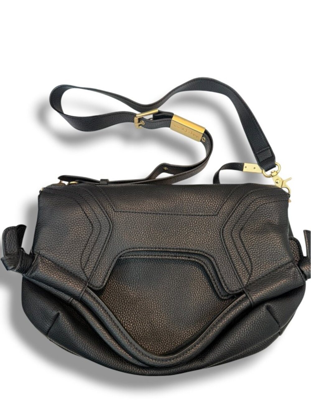 Foley + Corinna FC Lady Fold Over Tote Black Vegan Leather Crossbody Purse